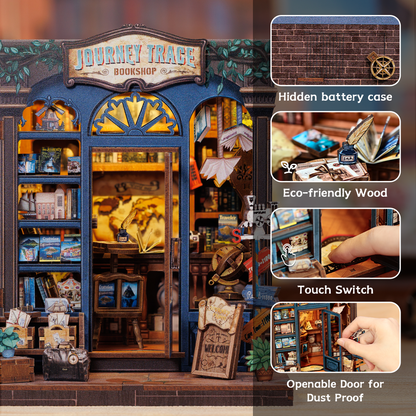 Journey Trace Bookshop | DIY Book Nook Miniature Kit
