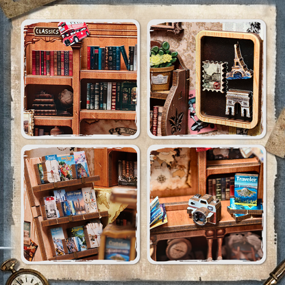 Journey Trace Bookshop | DIY Book Nook Miniature Kit