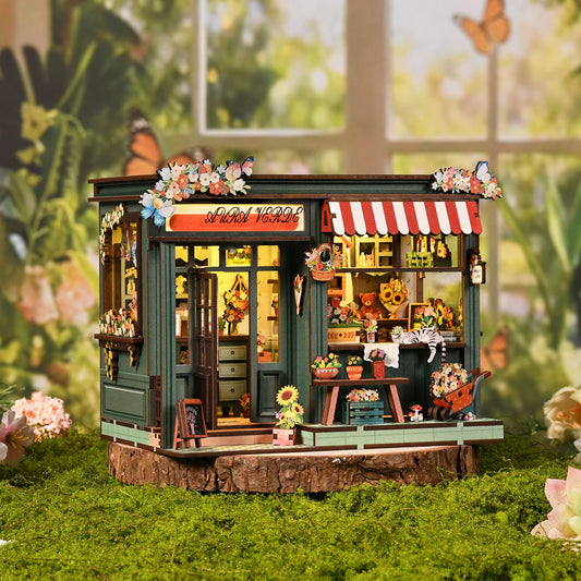 Greenery Breeze Flower House | DIY Book Nook Miniature Kit: Aura Verde
