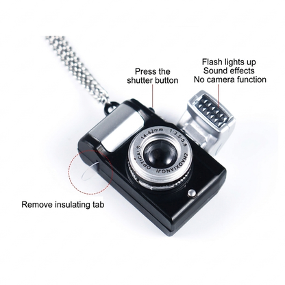 1/12 Dollhouse Miniature SLR Camera with Sound & Flash, Tiny Digital Toy Cam, Micro Strap Crossbody Blythe OB11 BJD Doll Clothing Prop