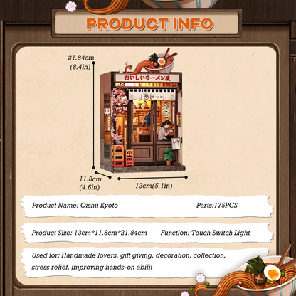 Midnight Ramen Street | DIY Book Nook Miniature Kit: Oishii Kyoto