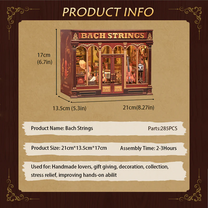 Bach Strings | DIY Book Nook Miniature Kit