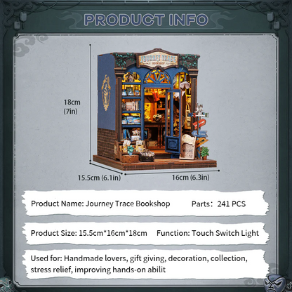 Journey Trace Bookshop | DIY Book Nook Miniature Kit