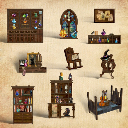 The Alchemist's Study: Magic Potion House | DIY Book Nook Kit