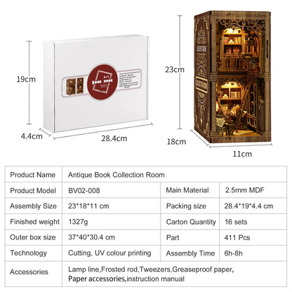 The Antiquarian Bookroom: A Bibliophile's Sanctuary | DIY Book Nook Kit