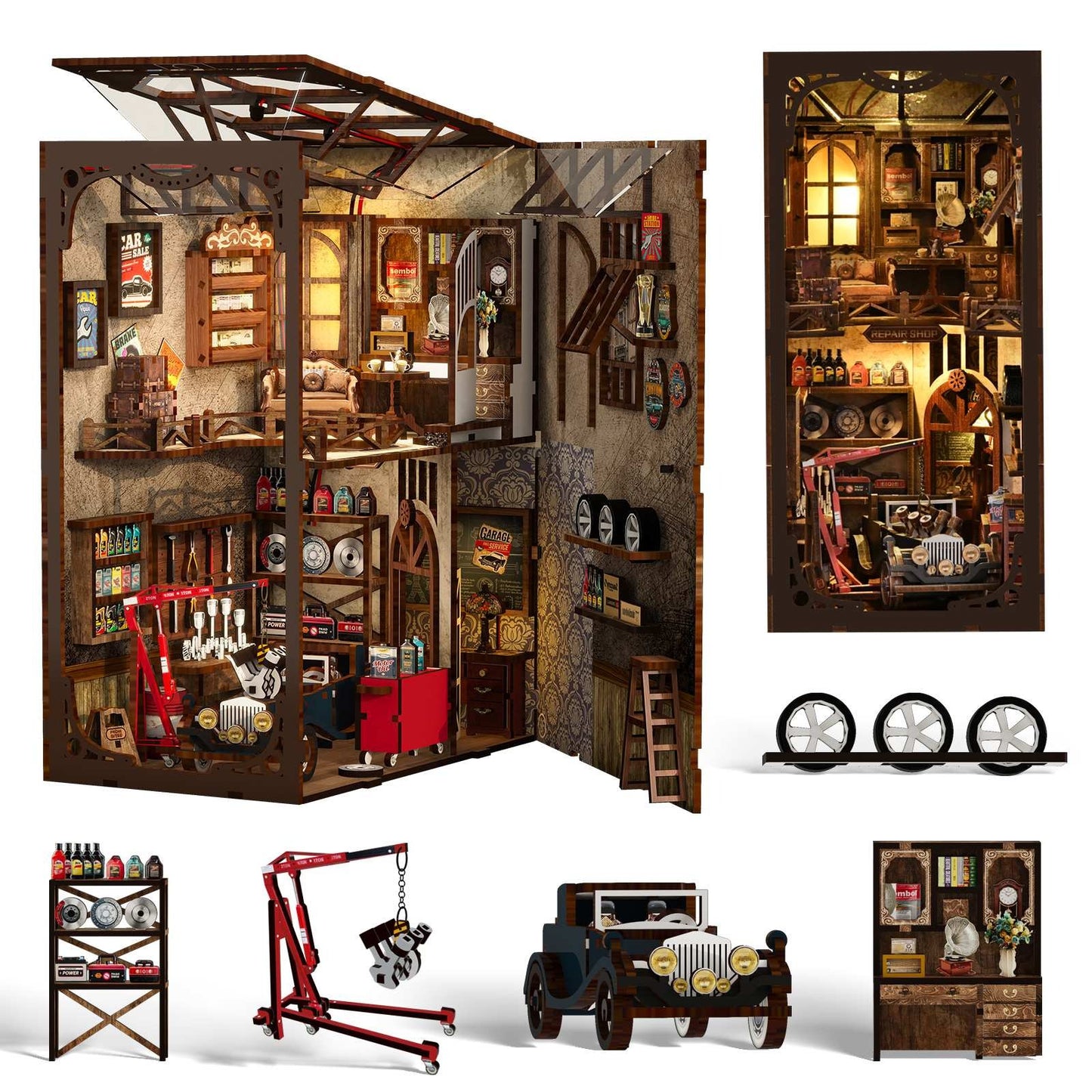 Classic Mechanic's Garage | DIY Book Nook Miniature Kit