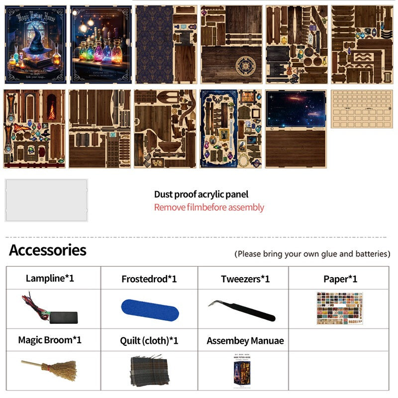 The Alchemist's Study: Magic Potion House | DIY Book Nook Kit