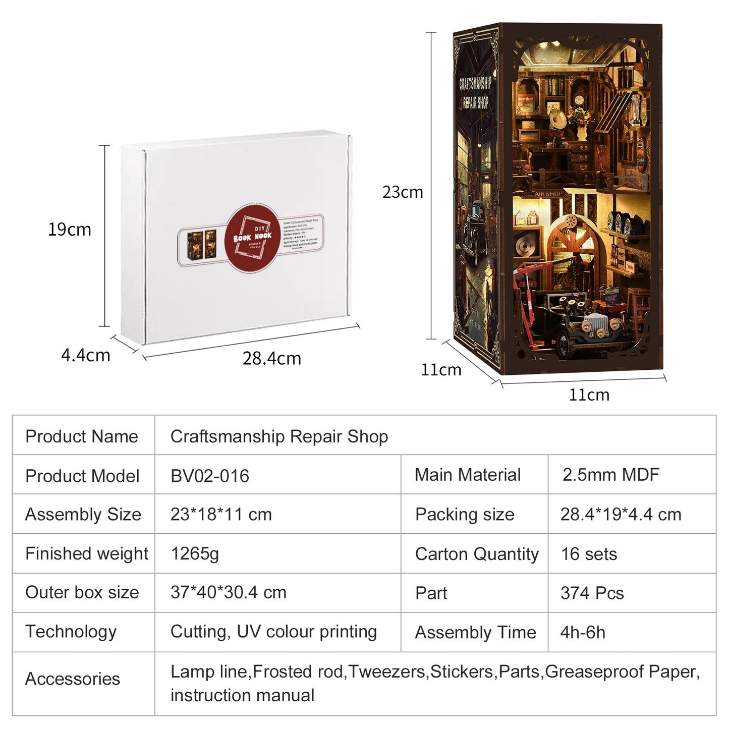 Classic Mechanic's Garage | DIY Book Nook Miniature Kit