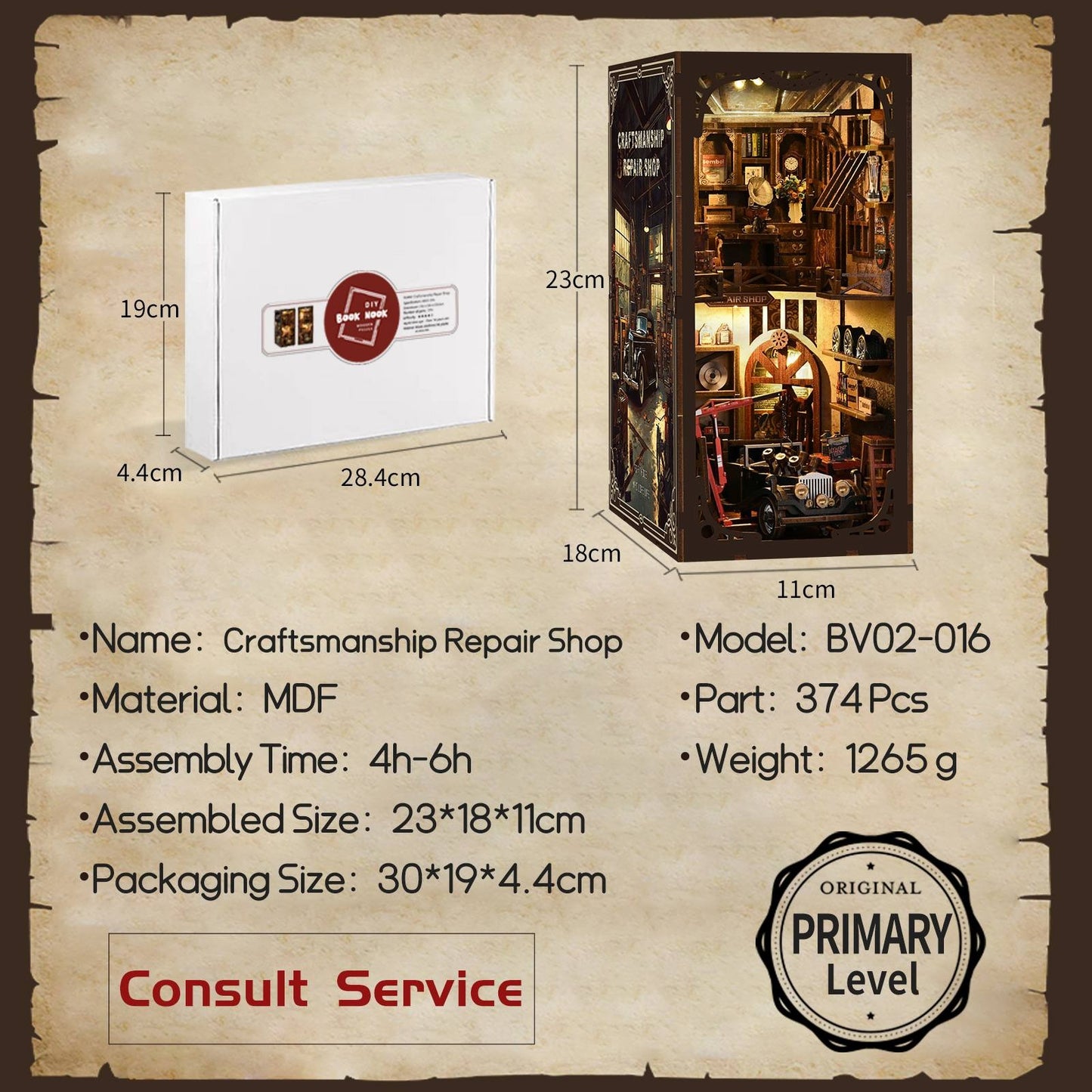 Classic Mechanic's Garage | DIY Book Nook Miniature Kit