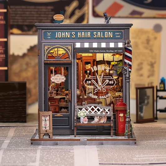 John's Hair Salon | DIY 3D Book Nook Miniature Kit