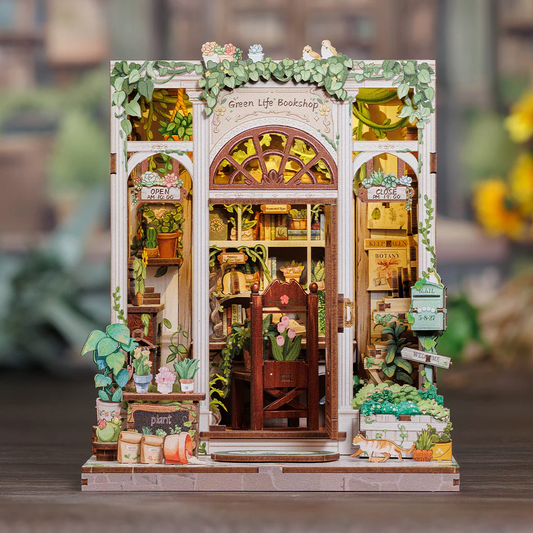 Green Life Bookshop | DIY 3D Book Nook Miniature Kit