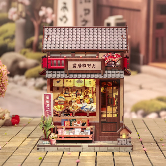 Japanese Fan Atelier | DIY 3D Book Nook Miniature Kit: Tsukino Eogi-dou
