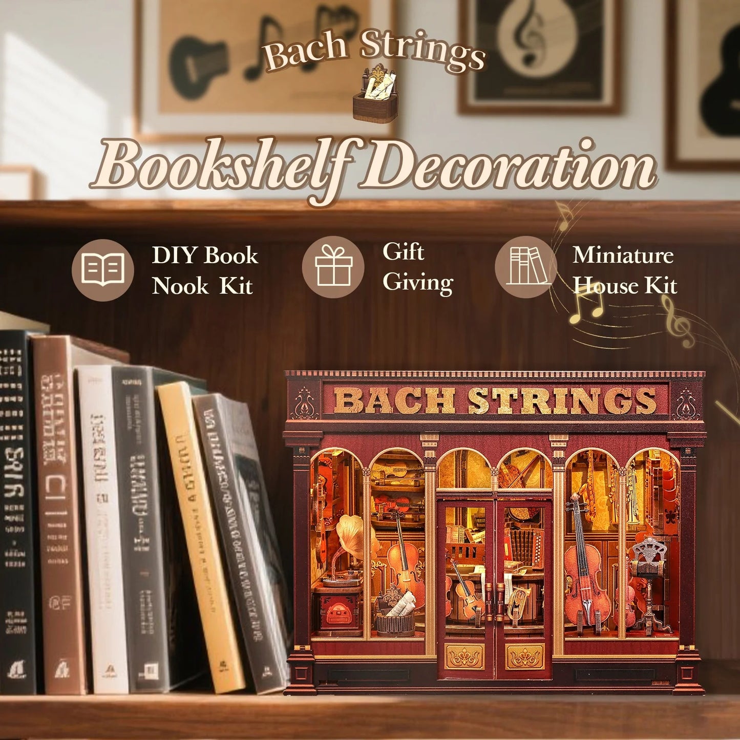 Bach Strings | DIY Book Nook Miniature Kit