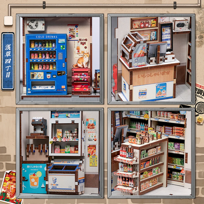 Retro Japanese Convenience Store | DIY Book Nook Miniature Kit